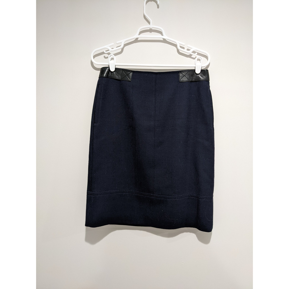 Tory Burch Navy Wool Blend Pencil Skirt Size 8